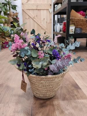 Capazo palma con flores. - Imagen 4
